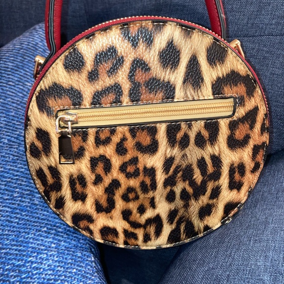 NWOT Round Deep Red and Cheetah Print Mini Bag - Picture 5 of 10